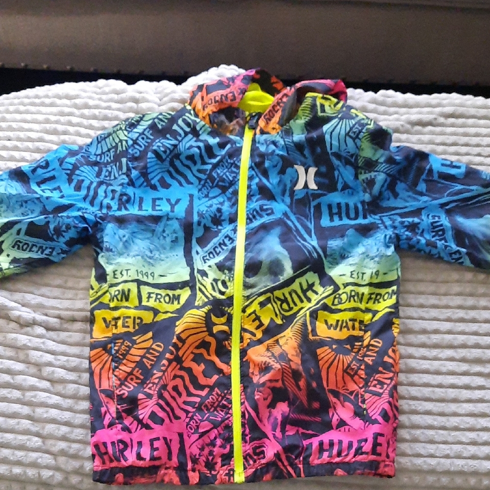 Hurley Neon Graphic Windbreaker YL